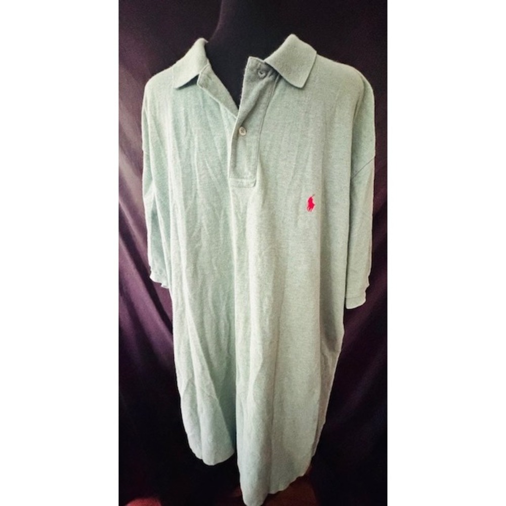 Polo Ralph Lauren Mens XXL Green Pique Cotton Short Sleeve Pony Logo Polo Shirt